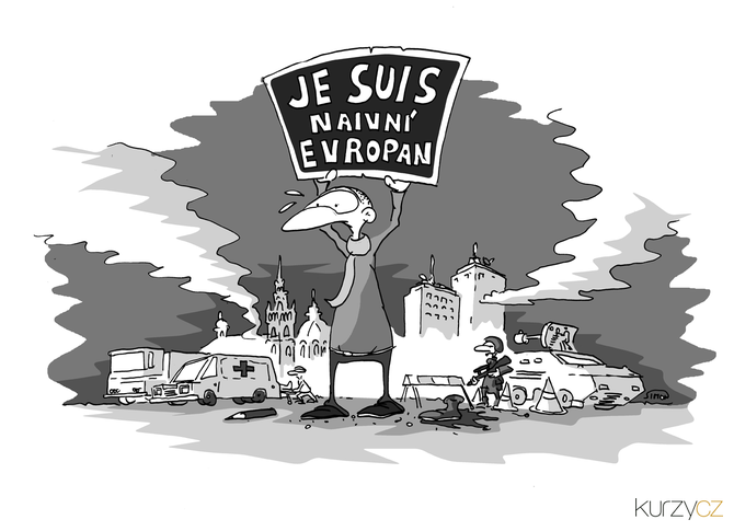 Kreslený vtip: Beze slov. Autor: Marek Simon