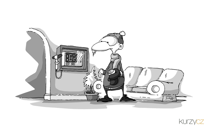 Kreslený vtip: Beze slov. Autor: Marek Simon