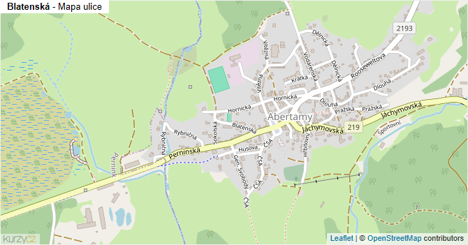 Blatenská - mapa ulice