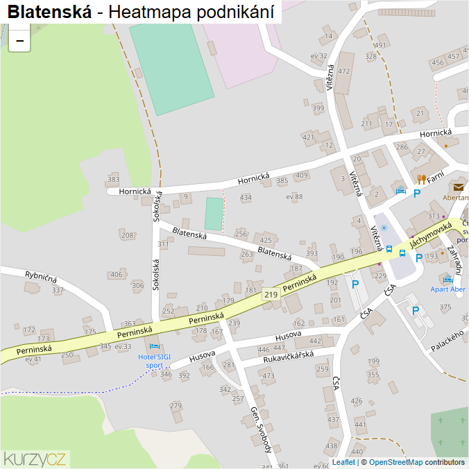 Mapa Blatenská - Firmy v ulici.