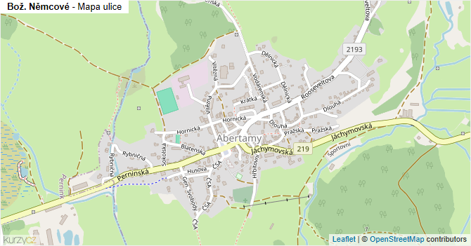 Bož. Němcové - mapa ulice