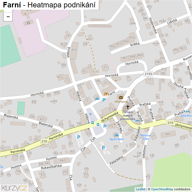 Mapa Farní - Firmy v ulici.