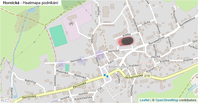 Hornická - mapa podnikání