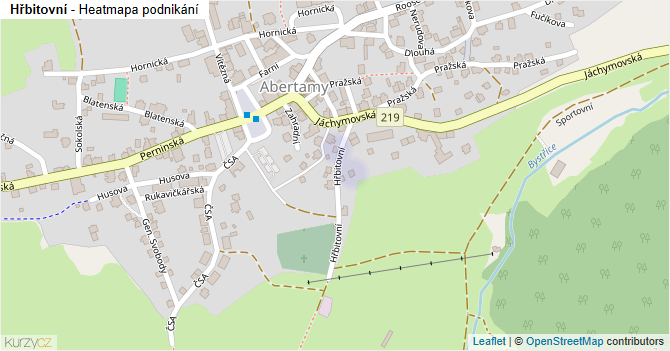 Hřbitovní - mapa podnikání