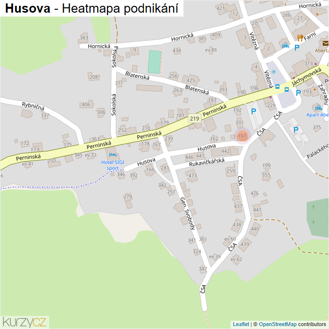 Mapa Husova - Firmy v ulici.