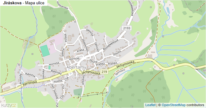 Jiráskova - mapa ulice