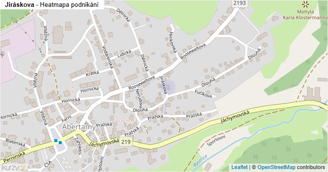 Jiráskova - mapa podnikání