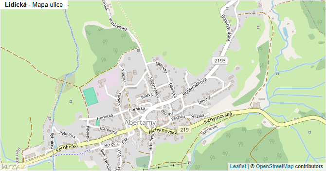 Lidická - mapa ulice