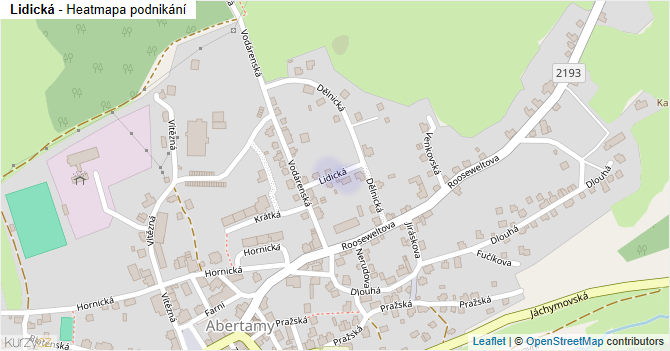 Lidická - mapa podnikání