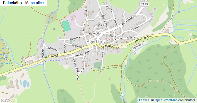 Palackého - mapa ulice