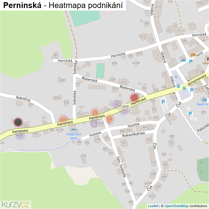 Mapa Perninská - Firmy v ulici.