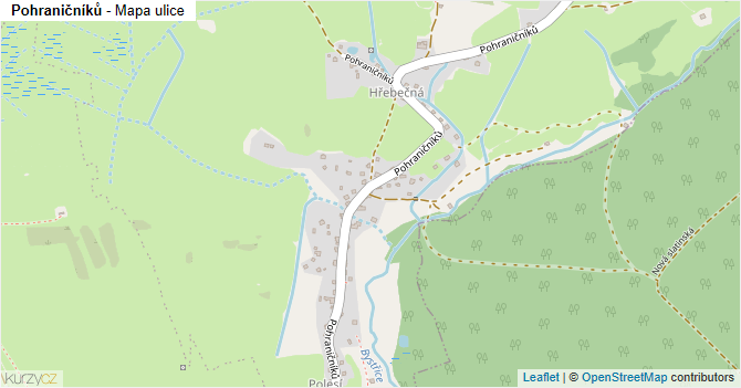 Pohraničníků - mapa ulice