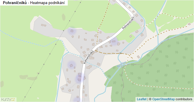 Pohraničníků - mapa podnikání