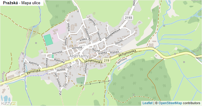 Pražská - mapa ulice
