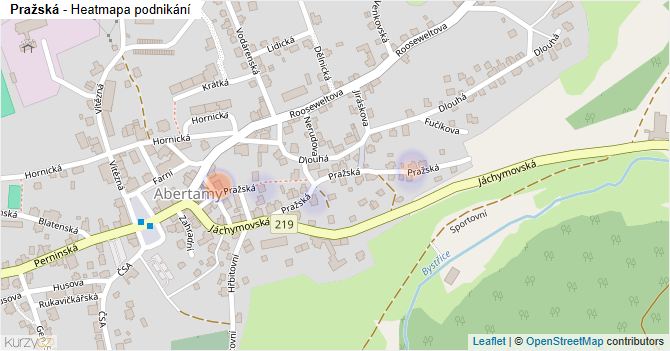 Pražská - mapa podnikání