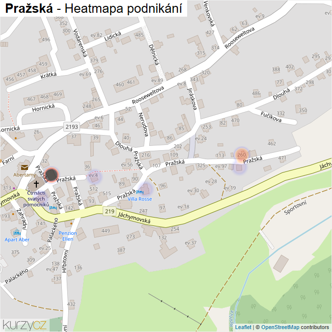 Mapa Pražská - Firmy v ulici.