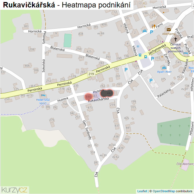 Mapa Rukavičkářská - Firmy v ulici.