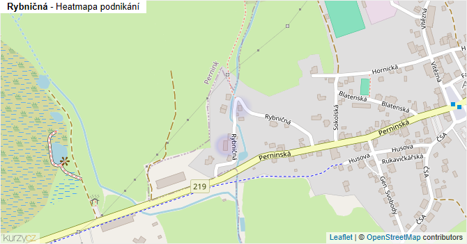 Rybničná - mapa podnikání
