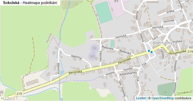 Sokolská - mapa podnikání