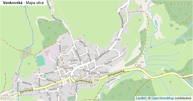 Venkovská - mapa ulice