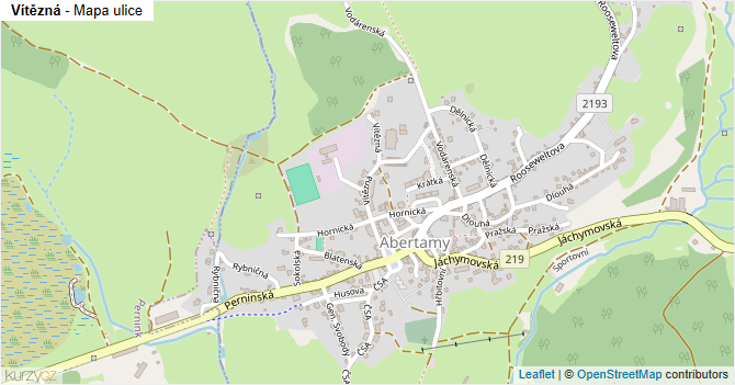 Vítězná - mapa ulice