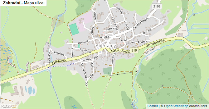 Zahradní - mapa ulice