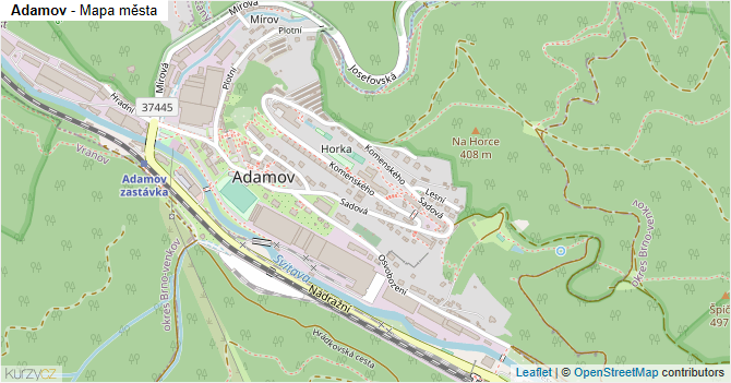 Adamov - mapa města
