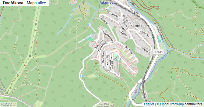 Dvořákova - mapa ulice