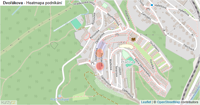 Dvořákova - mapa podnikání