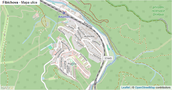 Fibichova - mapa ulice