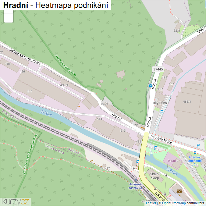 Mapa Hradní - Firmy v ulici.