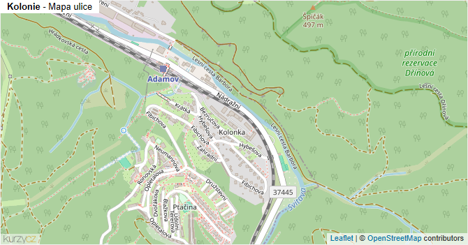 Kolonie - mapa ulice