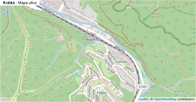 Krátká - mapa ulice