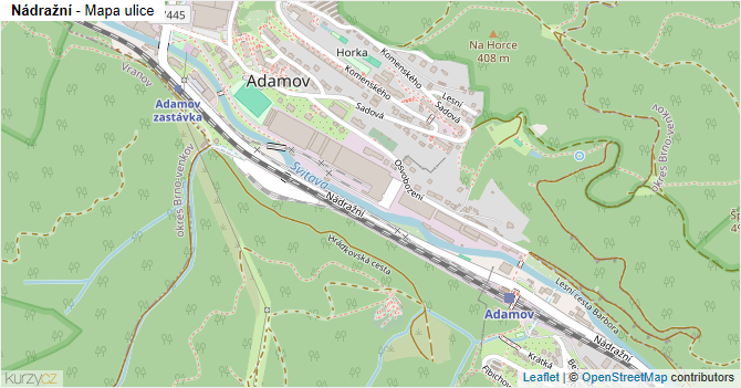 Nádražní - mapa ulice