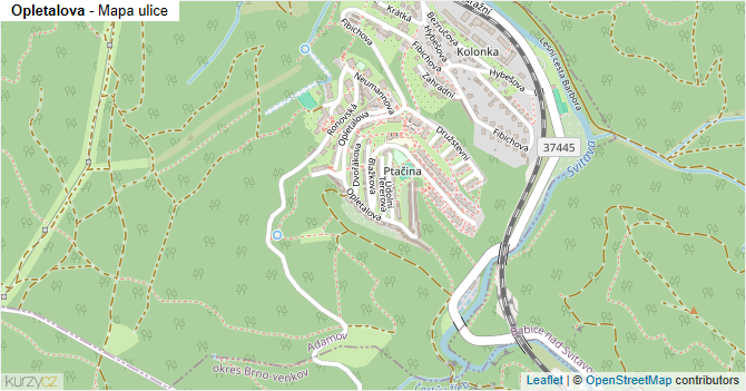 Opletalova - mapa ulice