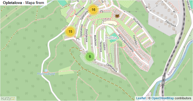 Opletalova - mapa firem