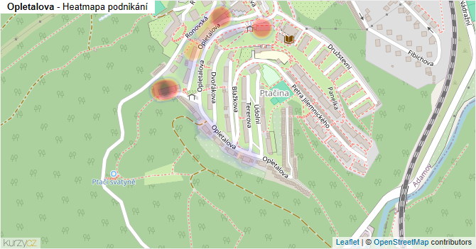 Opletalova - mapa podnikání