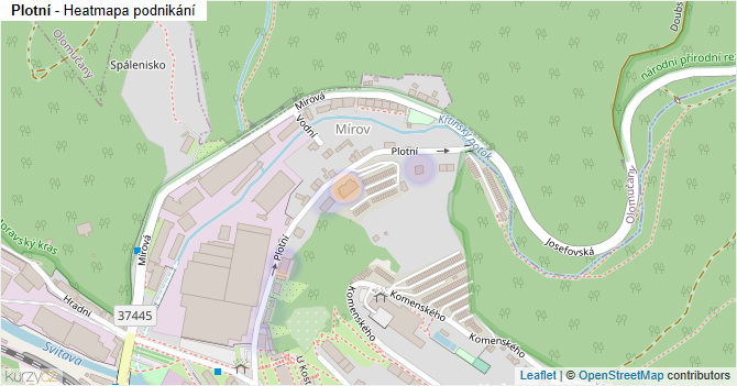Plotní - mapa podnikání