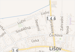 Souběžná v obci Adamov - mapa ulice
