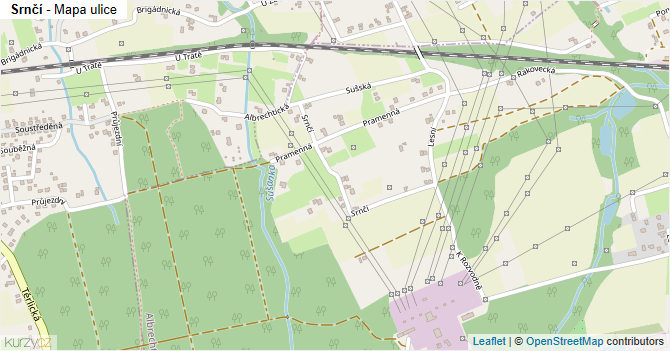 Srnčí - mapa ulice