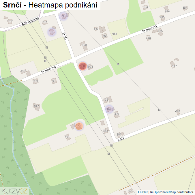Mapa Srnčí - Firmy v ulici.