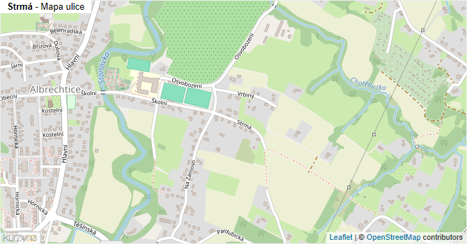 Strmá - mapa ulice