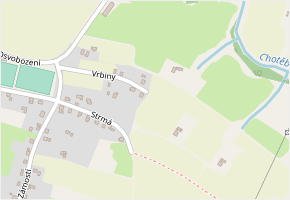 Vrbiny v obci Albrechtice - mapa ulice