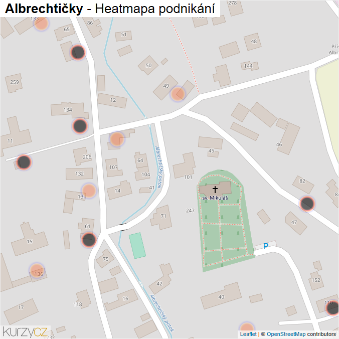 Mapa Albrechtičky - Firmy v obci.