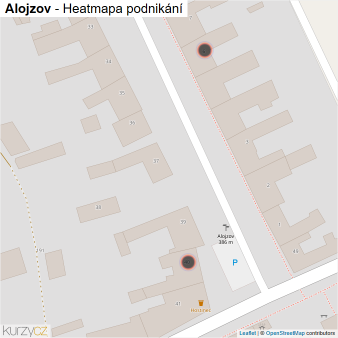 Mapa Alojzov - Firmy v obci.