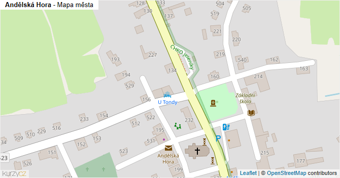 Andělská Hora - mapa města