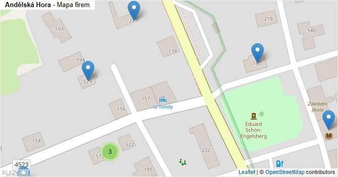 Andělská Hora - mapa firem