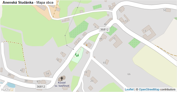 Anenská Studánka - mapa obce