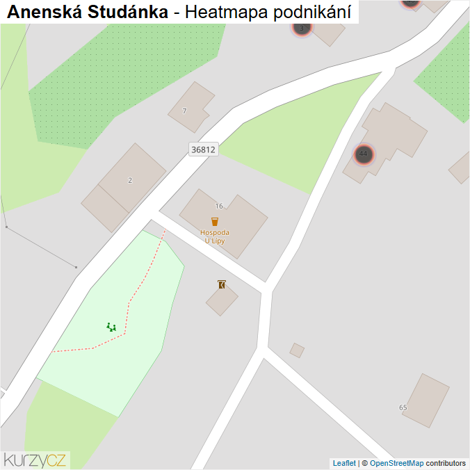 Mapa Anenská Studánka - Firmy v obci.