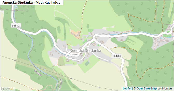 Anenská Studánka - mapa části obce